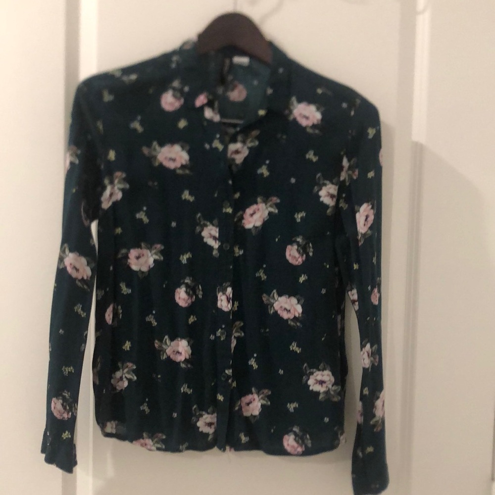 Cute cotton button up green women shirt